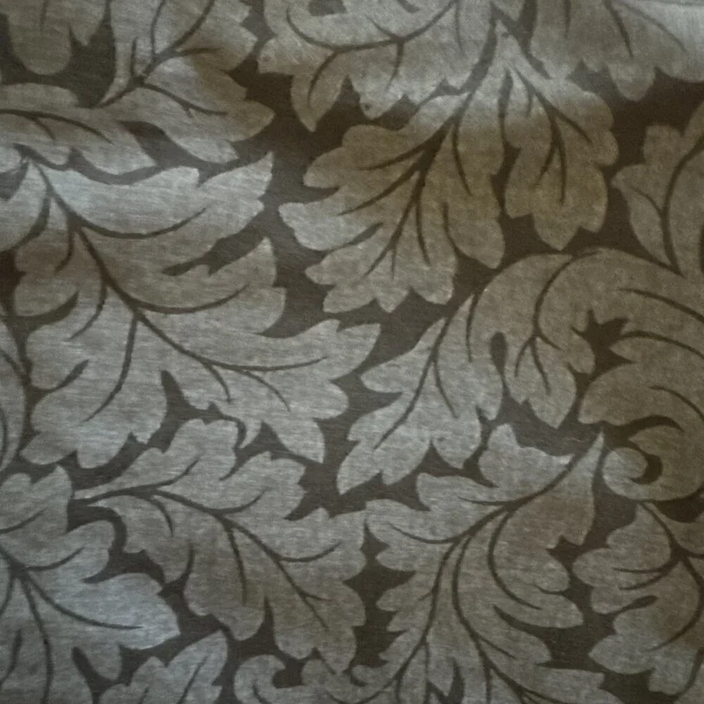 100% Cotton Vintage Washed Black Leaf Pattern Fabric Quilt Material